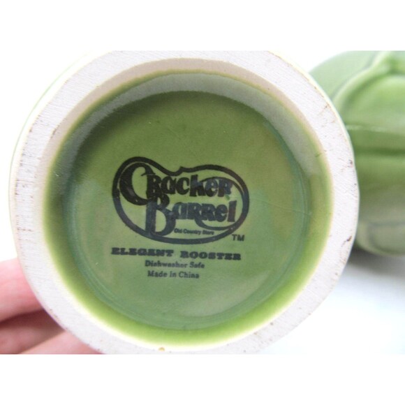 Cracker Barrel Elegant Rooster Green Oil And Vinegar Dispensers - Picture 7 of 8